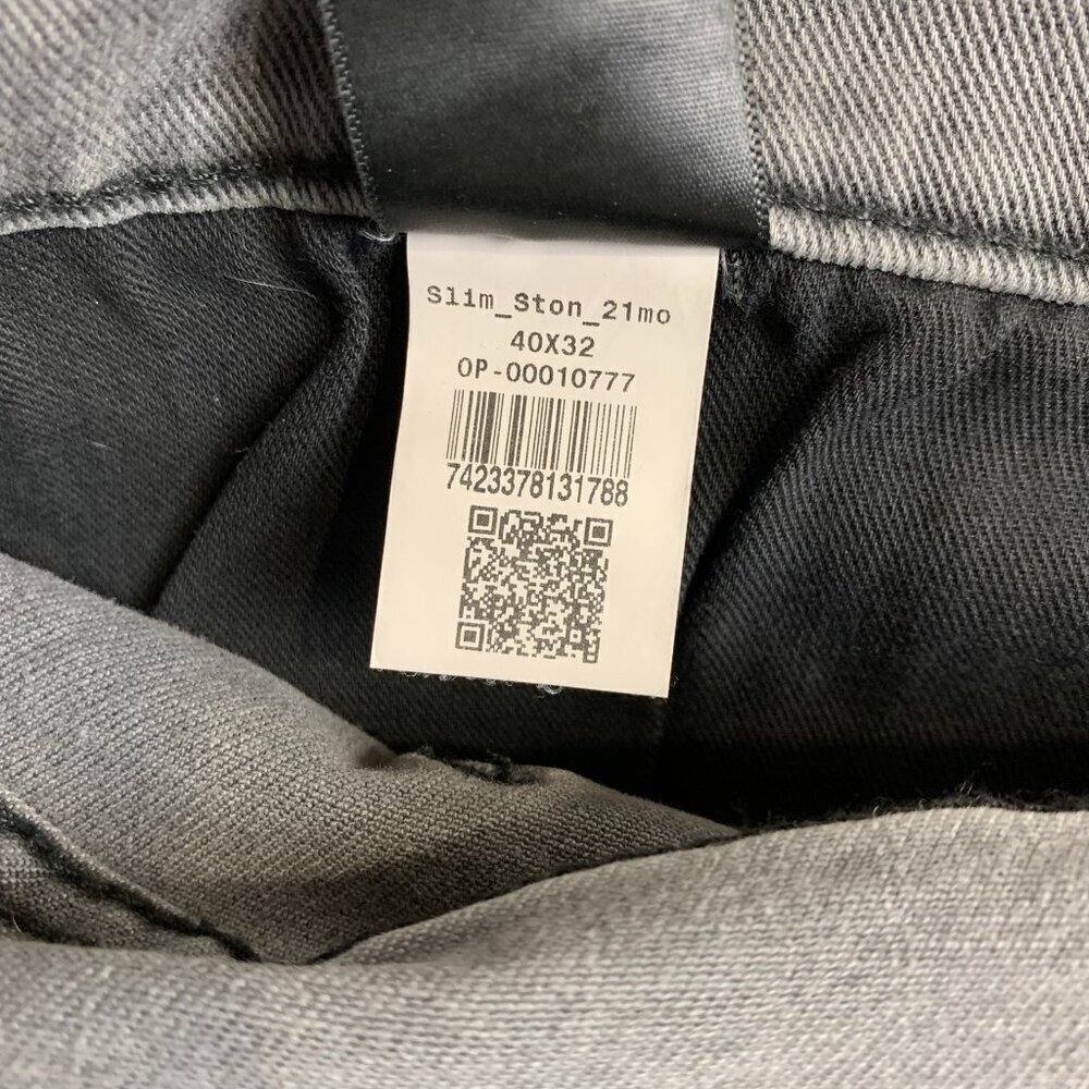 Mott & Bow Mens Pants 40 Gray Slim Stone Jeans Soft Denim Cotton Stretch 40x32 - Picture 8 of 12